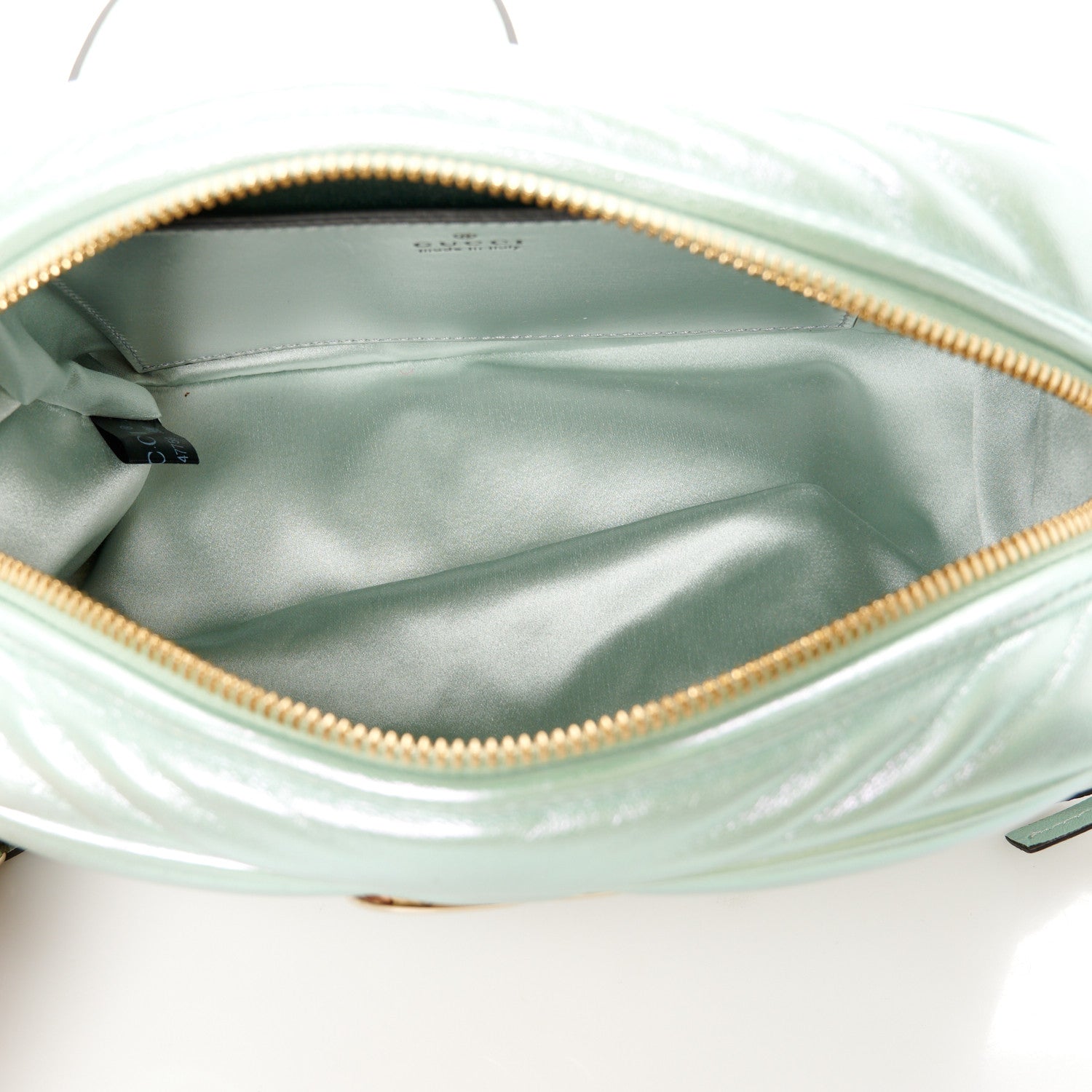 Gucci Iridescent Nappa Chevron Matelasse Small GG Marmont Chain Shoulder Bag Iridescent Salvy Green 5 of 11