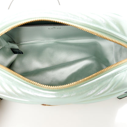 Gucci Iridescent Nappa Chevron Matelasse Small GG Marmont Chain Shoulder Bag Iridescent Salvy Green 5 of 11