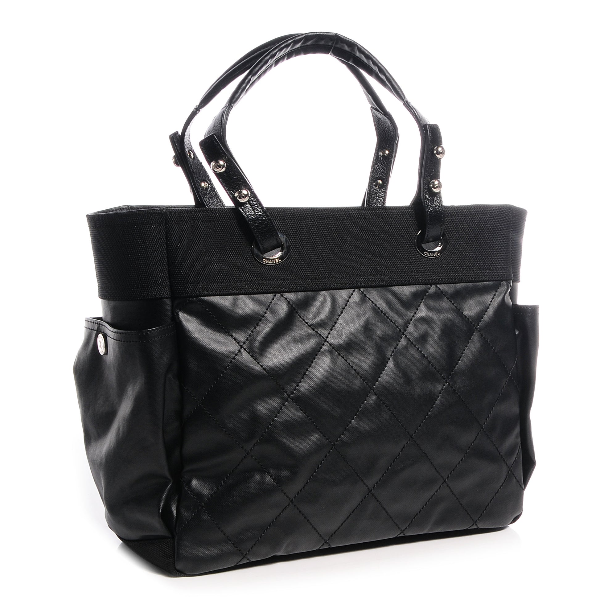 Chanel Coated Canvas Large Paris Biarritz Tote Black 3 of 7