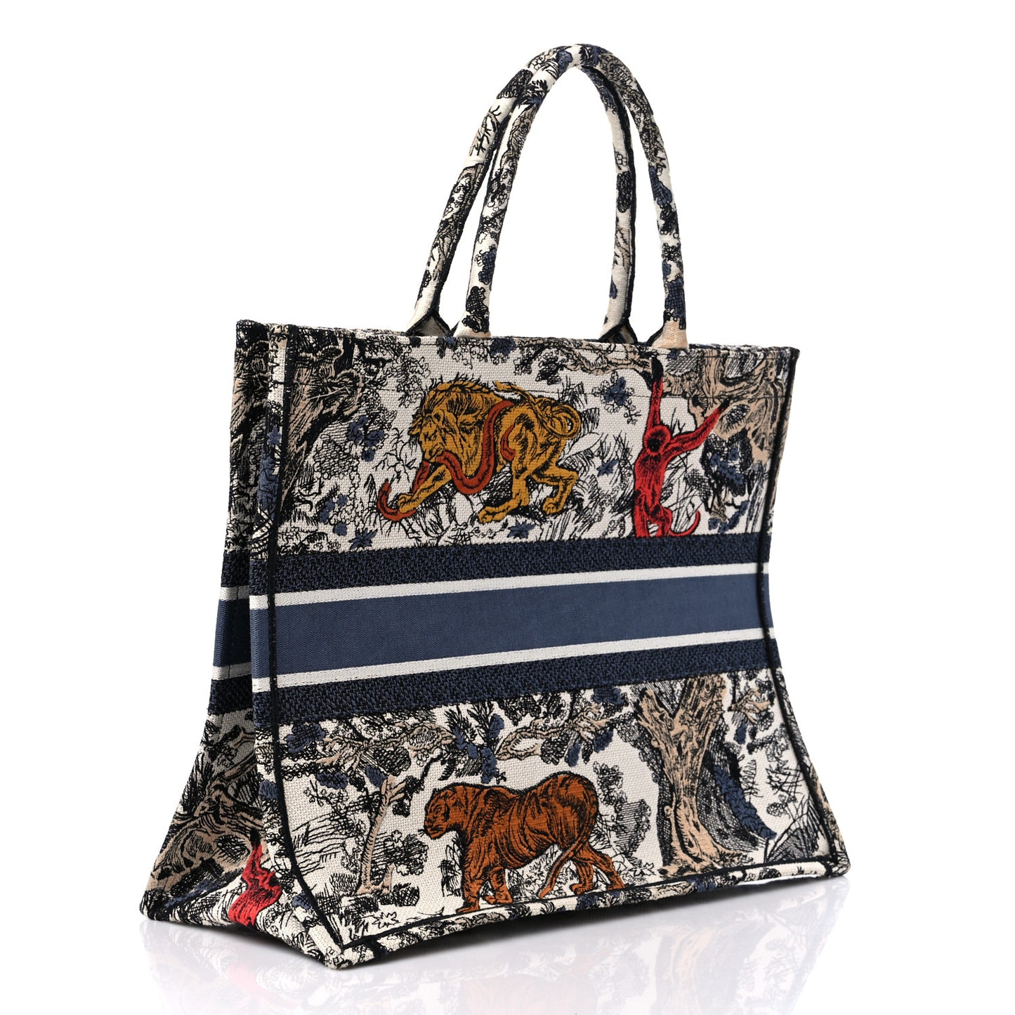 Canvas Embroidered Large Dioriviera Toile De Jouy Book Tote Multicolor