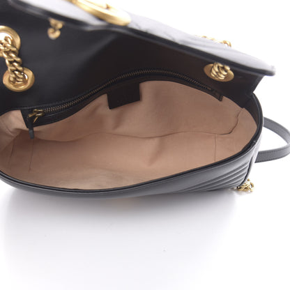 Gucci Calfskin Matelasse Small GG Marmont Shoulder Bag Black 5 of 10