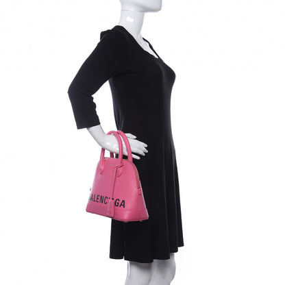 Balenciaga Signature Grained Calfskin Logo S Ville Top Handle Bag Rose Bubblegum Black 2 of 11