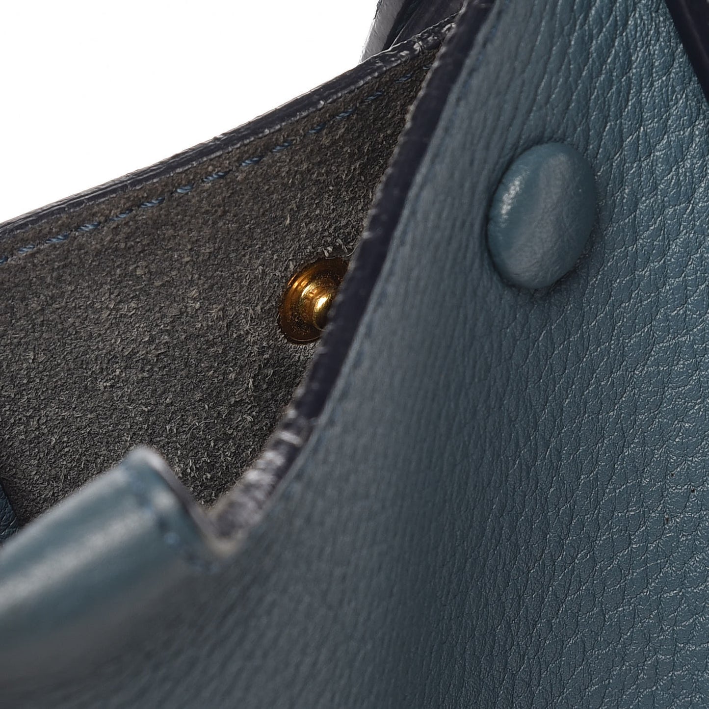 Grained Calfskin Small Tie Knot Tote Denim