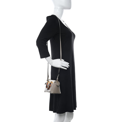 Fendi Vitello King Plexiglass Logo Embossed Mini By The Way Top Handle Boston Bag Tortora 2 of 10