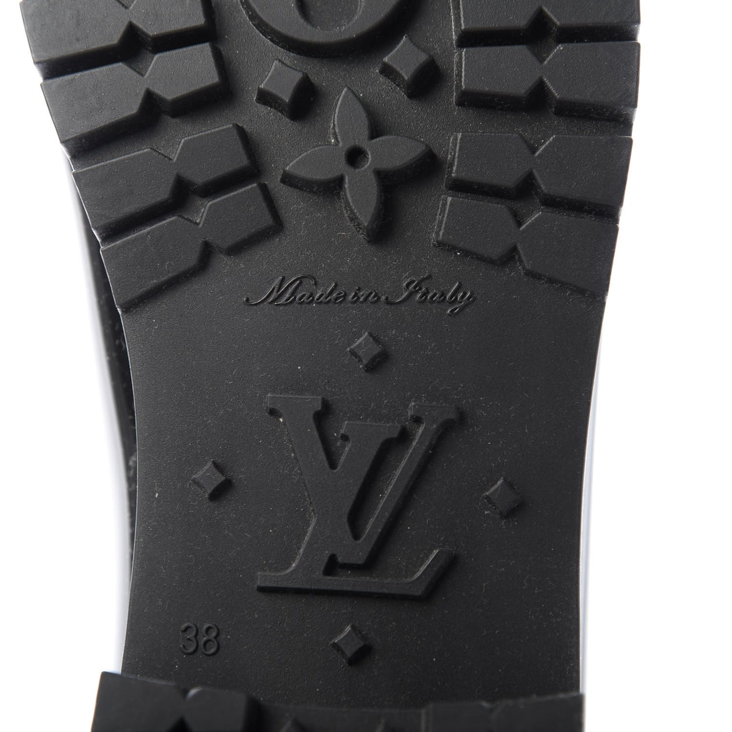Rubber Embossed Monogram Splash Rain Boots 38 Black