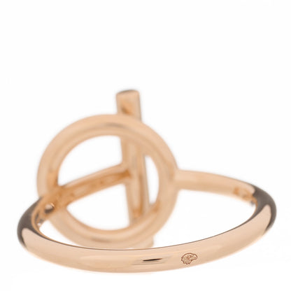 Hermes 18K Rose Gold Diamond PM Echappee Ring 54 6.75 3 of 6