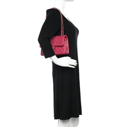 Chanel Caviar Quilted Small Double Flap Dark Pink 2 of 11