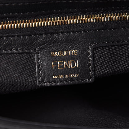 Fendi Nappa FF 1974 Embossed Large Baguette Black 6 of 10