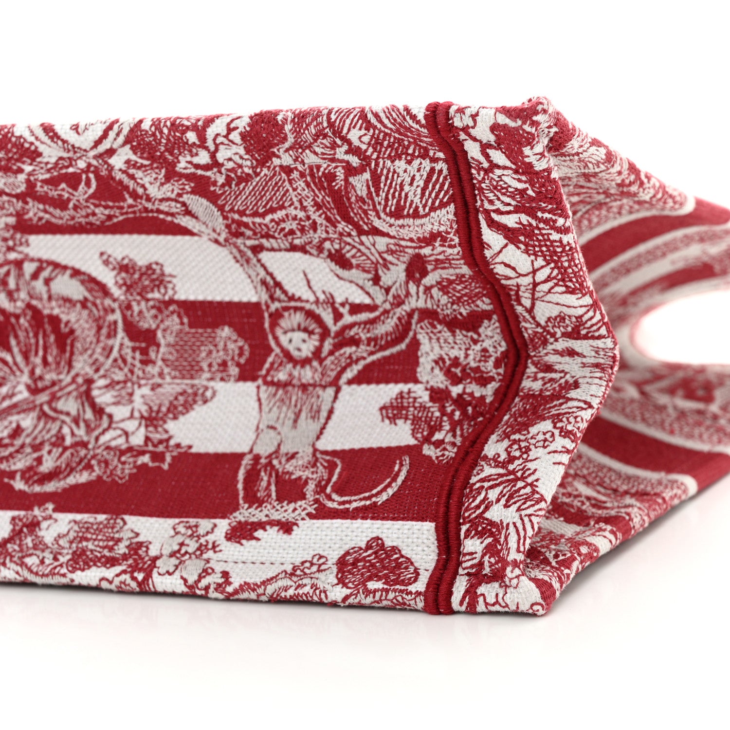 Christian Dior Canvas Embroidered Medium Dioriviera Toile De Jouy Book Tote Raspberry 10 of 13