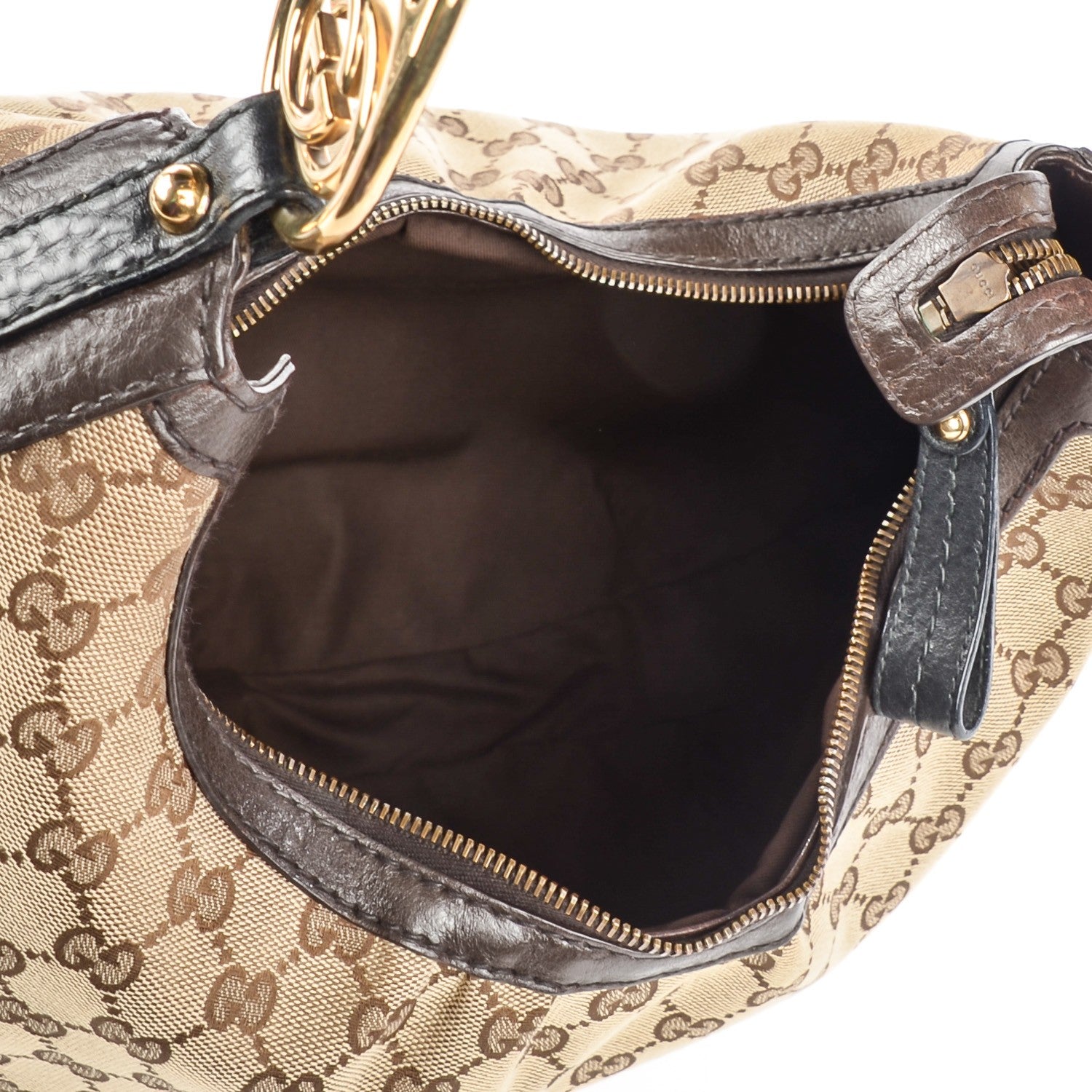 Gucci Monogram Medium Interlocking Hobo Dark Brown 4 of 6