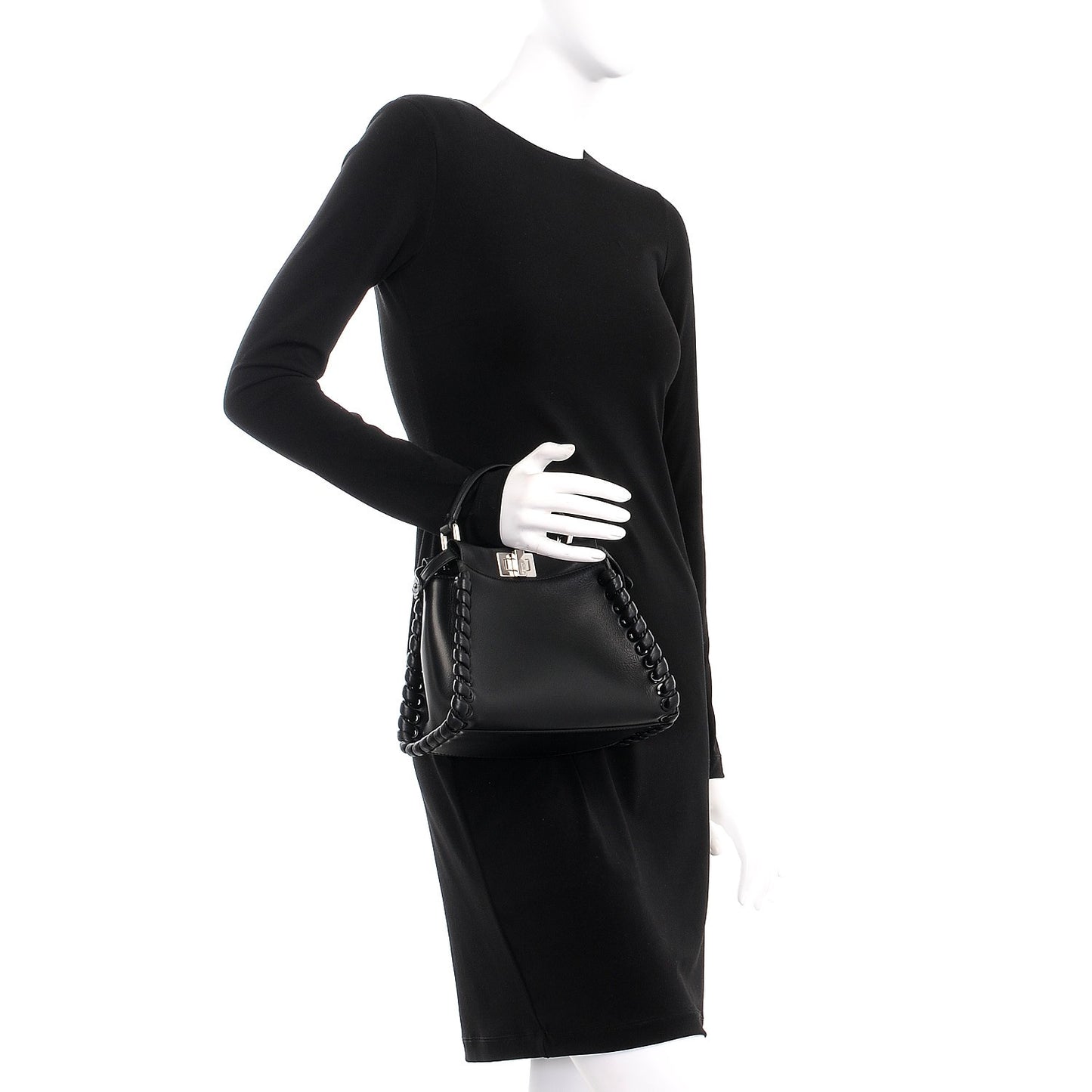Nappa Lace Up Mini Peekaboo Iconic Satchel Black