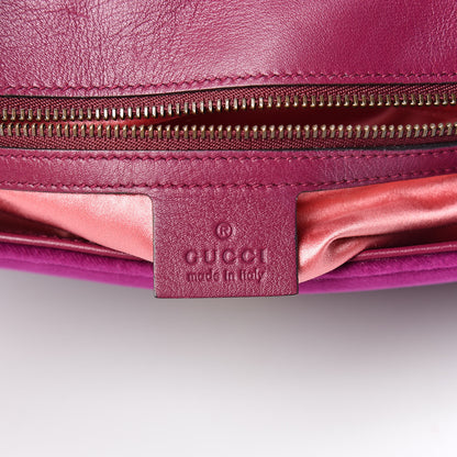 Gucci Velvet Matelasse Small GG Marmont Shoulder Bag Fuchsia Violet Cyclamen 8 of 12