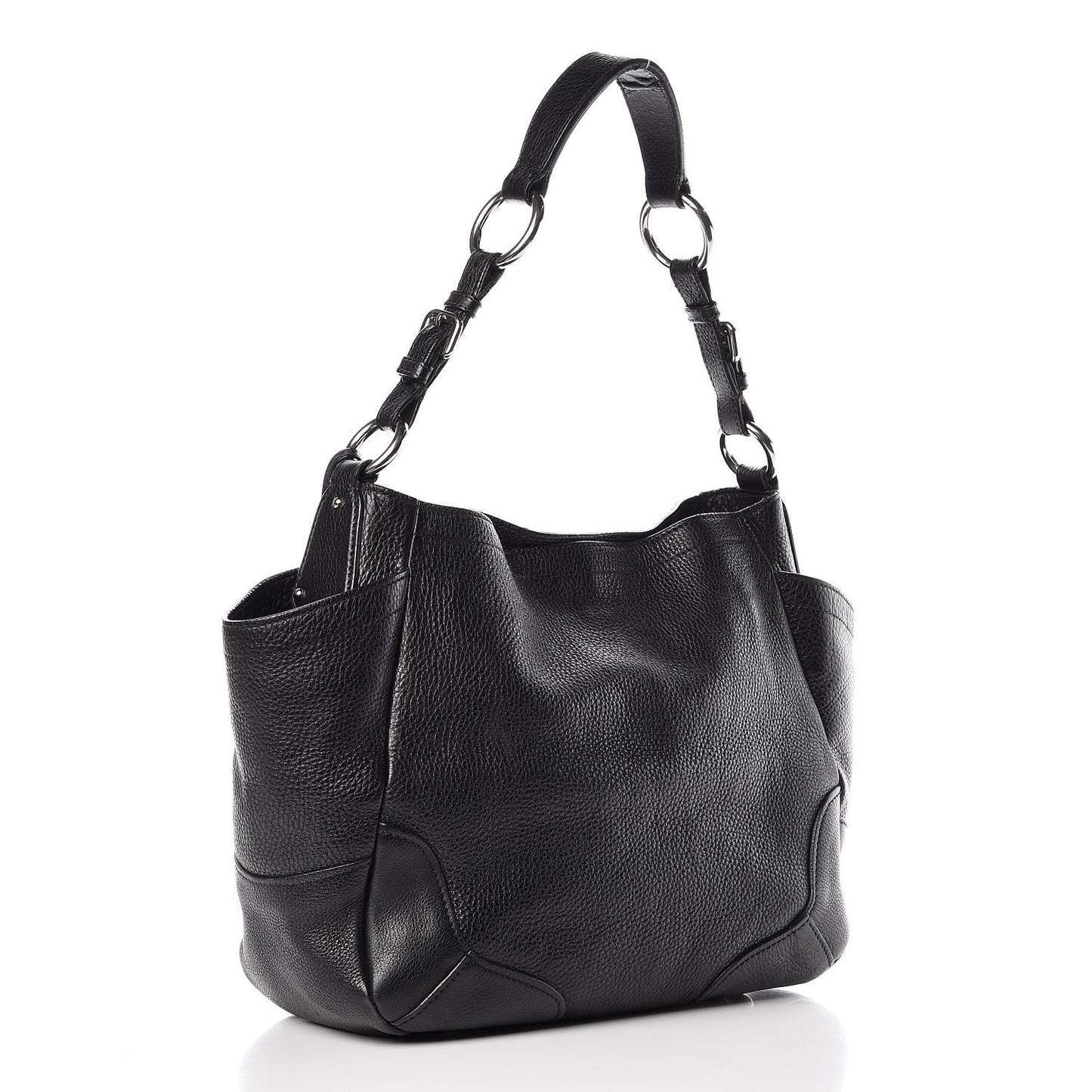 Vitello Daino Side Pocket Hobo Black