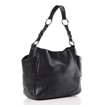 Prada Vitello Daino Side Pocket Hobo Black 3 of 12