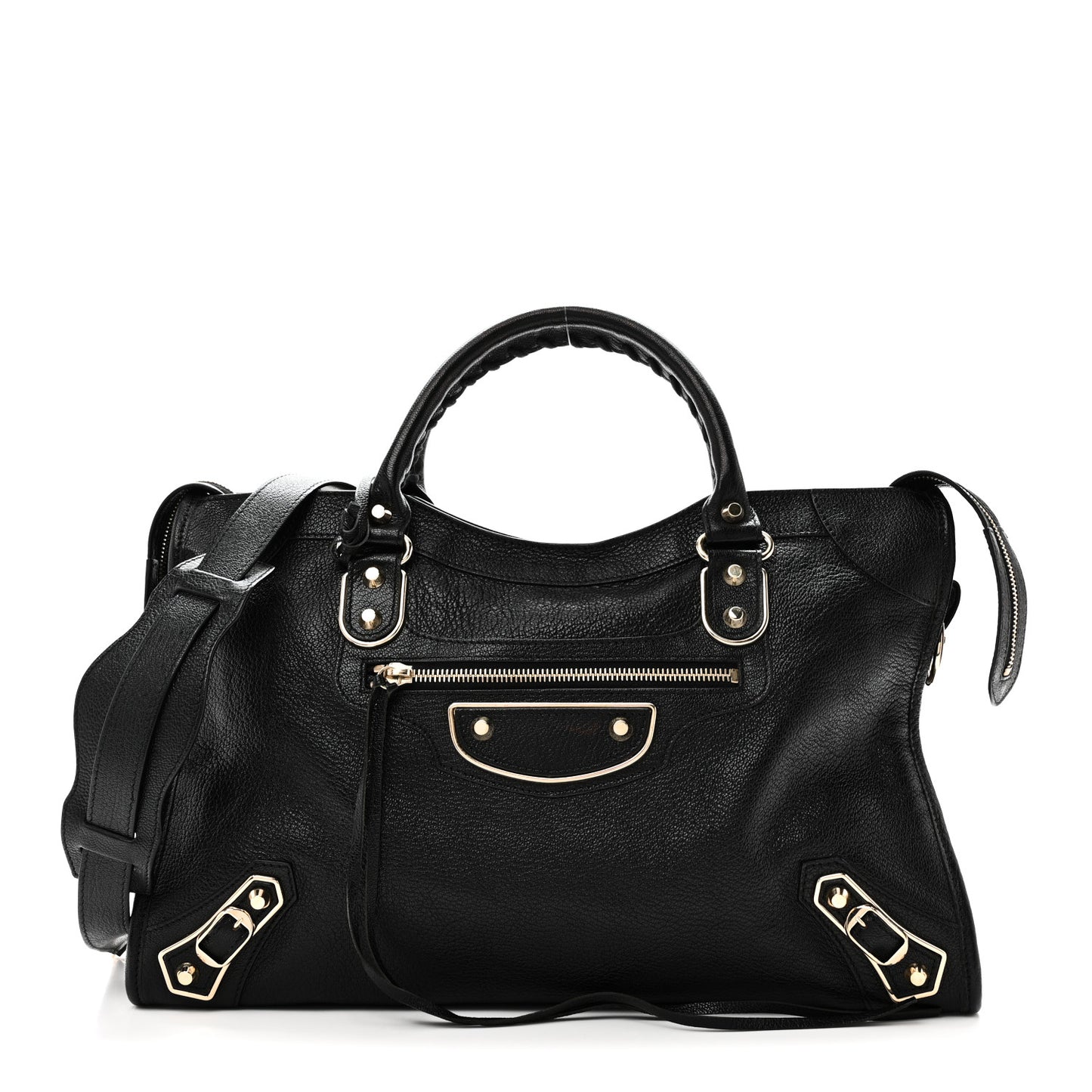 Chevre Gold Metallic Edge Hardware City Black