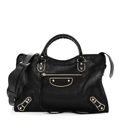 Balenciaga Chevre Gold Metallic Edge Hardware City Black 1 of 11