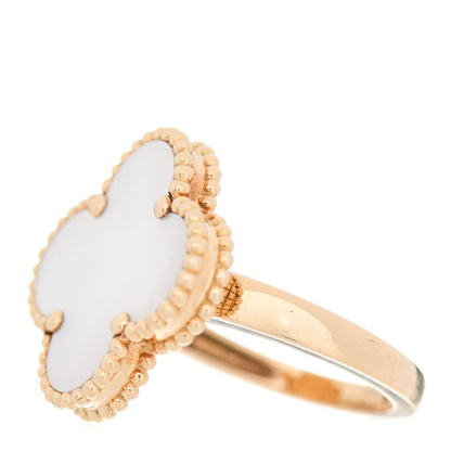 Van Cleef & Arpels 18K Yellow Gold Mother of Pearl Magic Alhambra Ring 54 6.75 3 of 6