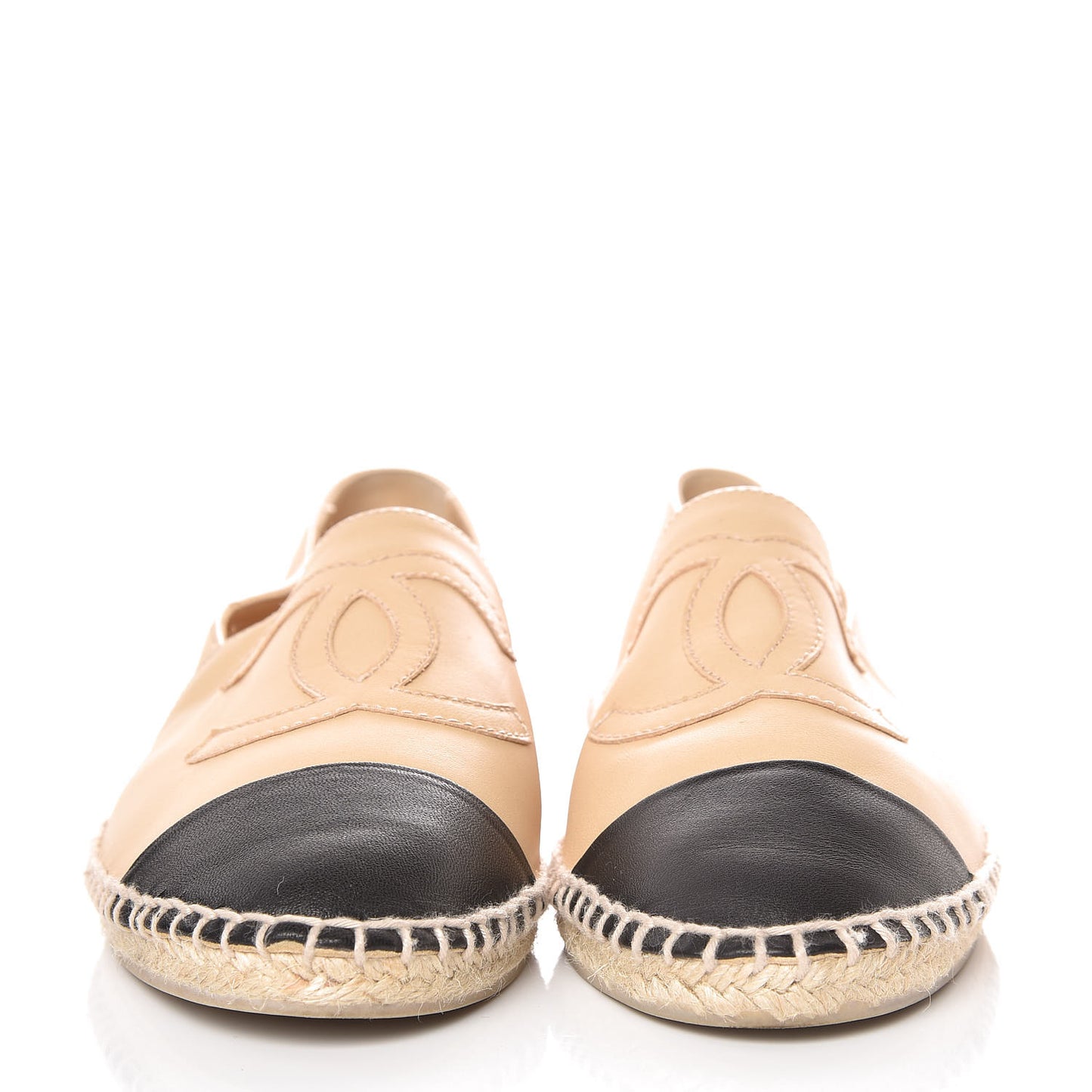 Lambskin CC Espadrilles 39 Beige Black