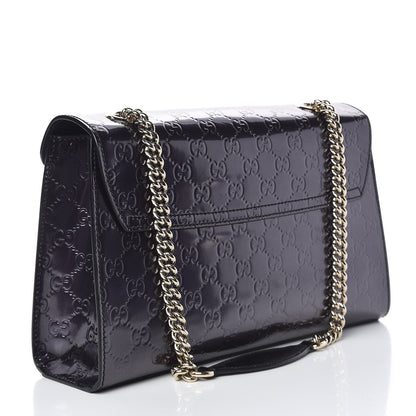 Gucci Shine Guccissima Medium Emily Chain Shoulder Bag Melanzana 3 of 11