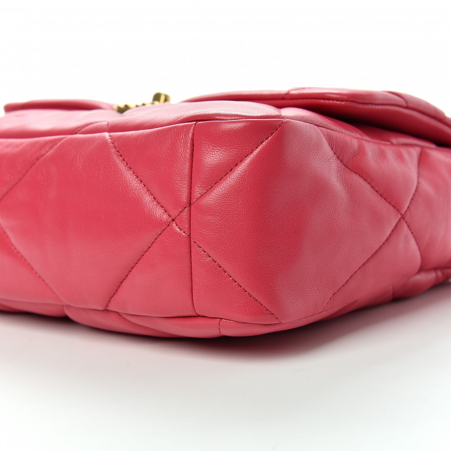 Lambskin Quilted Large Chanel 19 Flap Dark Pink