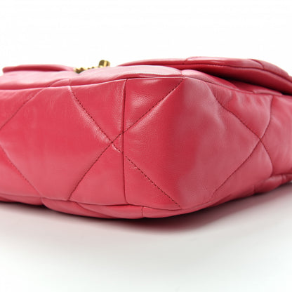 Chanel Lambskin Quilted Large Chanel 19 Flap Dark Pink 7 of 10