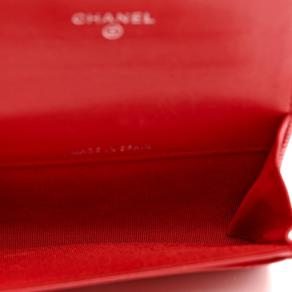 Chanel Lambskin Quilted Flap Card Holder Red 5 of 10