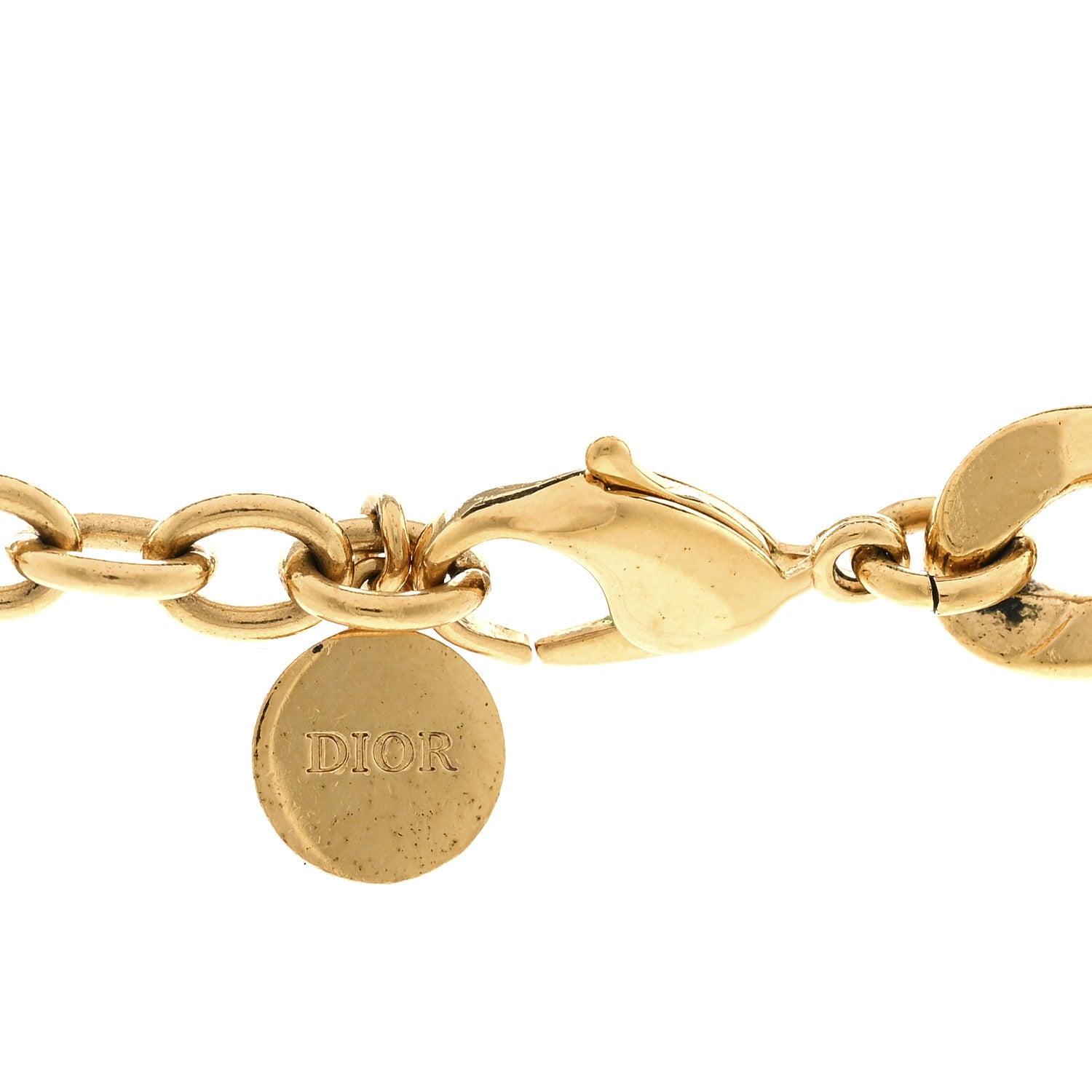 Christian Dior Metal Danseuse Etoile Chain Choker Necklace Gold 5 of 5