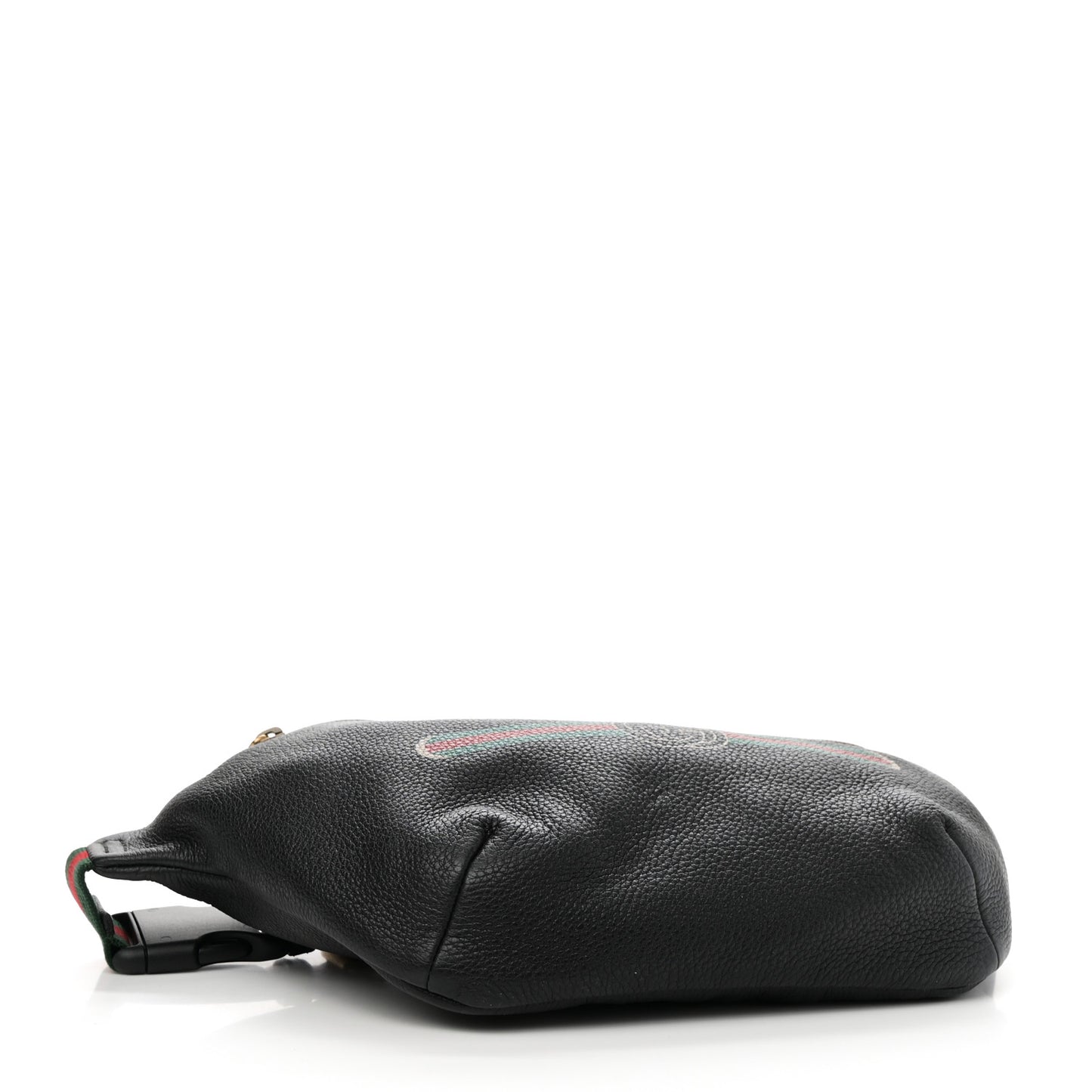 Grained Calfskin Logo Belt Bag Black