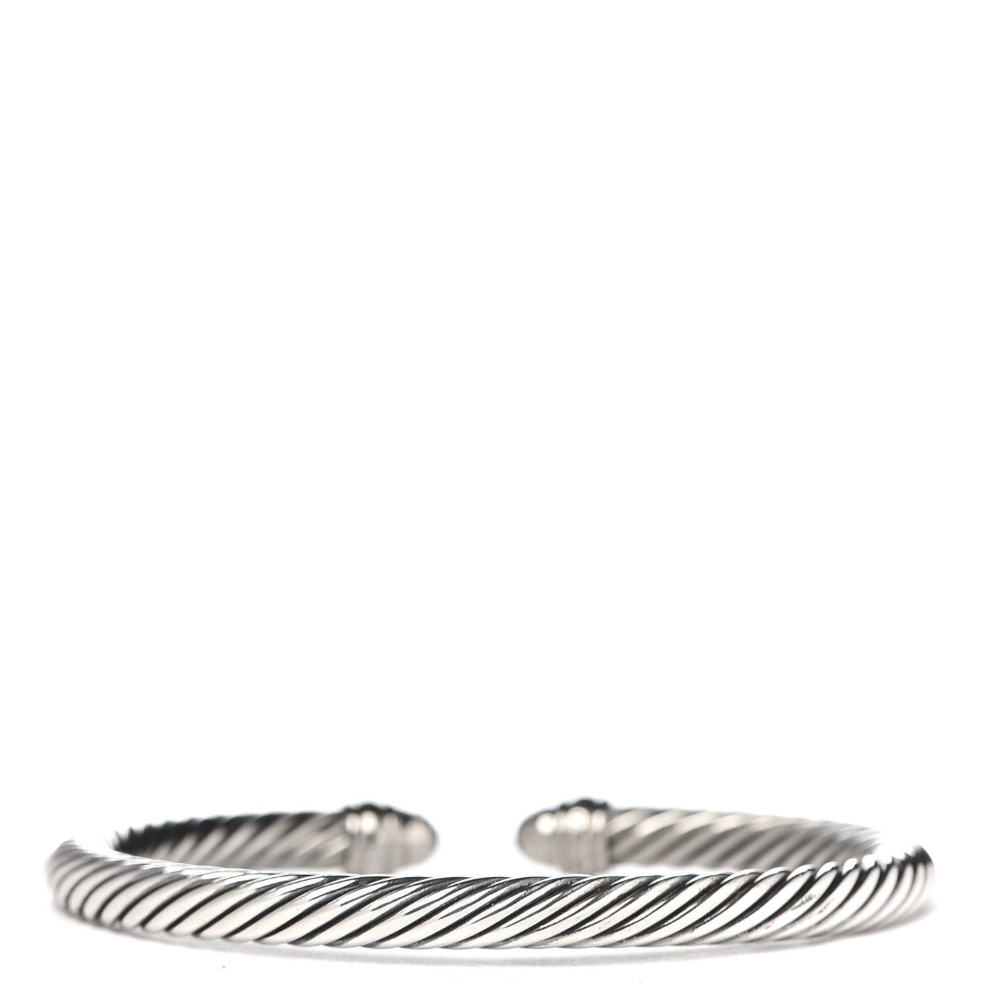 Sterling Silver Pave Diamond 5mm Cable Classics Bracelet