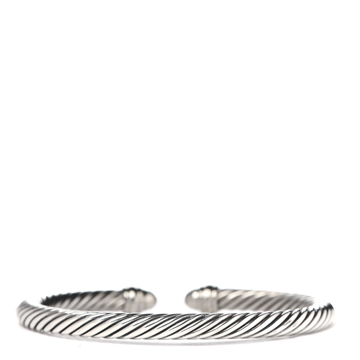 David Yurman Sterling Silver Pave Diamond 5mm Cable Classics Bracelet 3 of 4