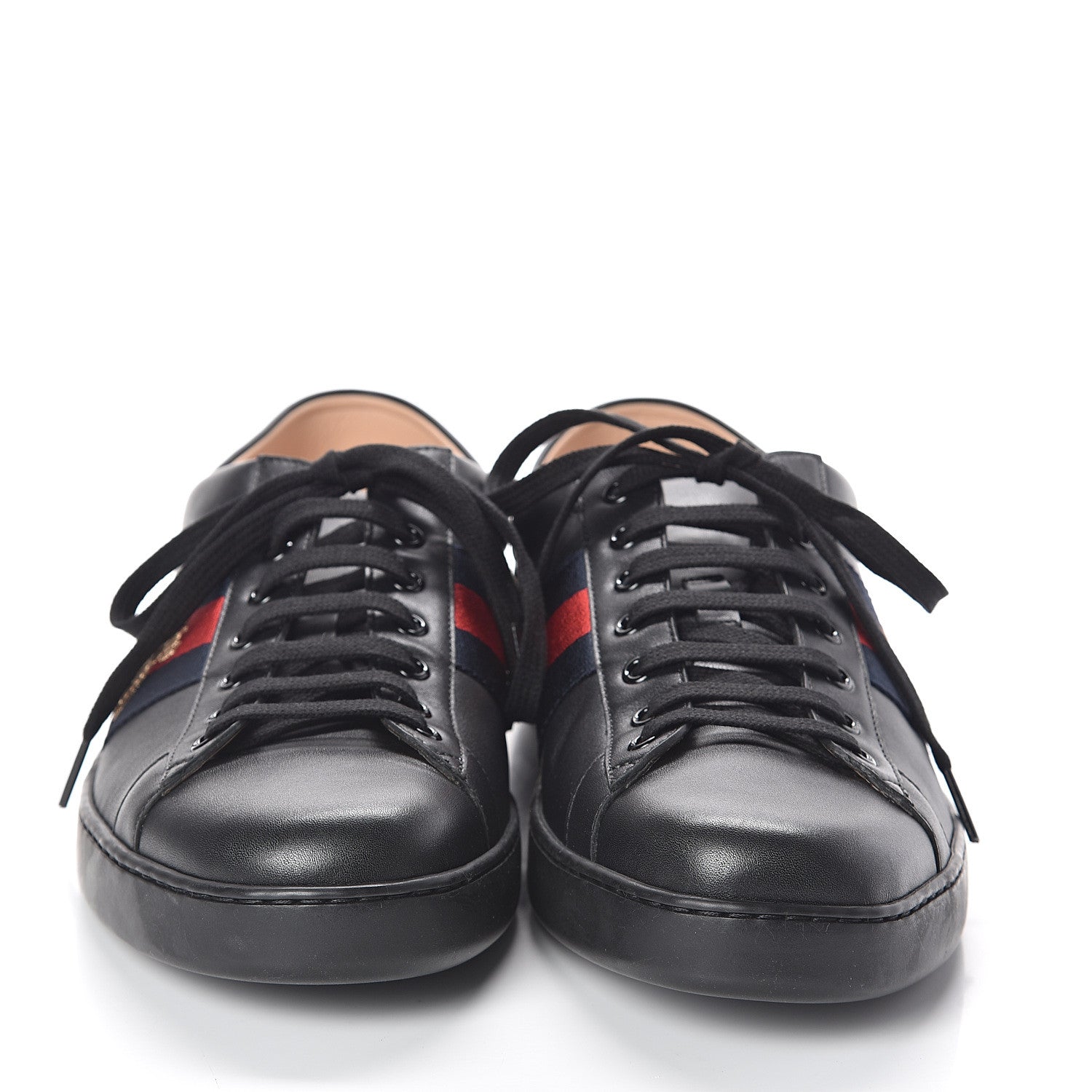 Gucci Calfskin Bee Embroidered Mens Ace Sneakers 12.5 Black 2 of 7