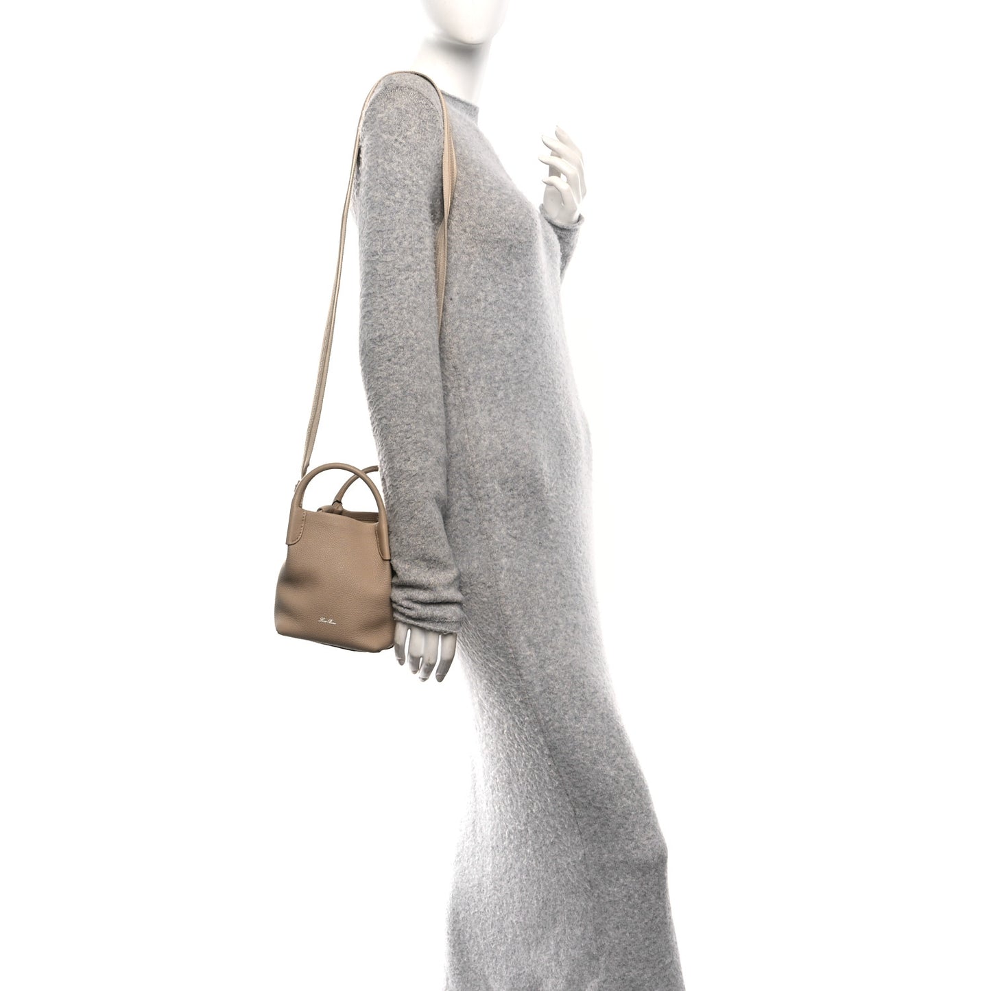 Grained Calfskin Micro Bale Bag Light Mastic