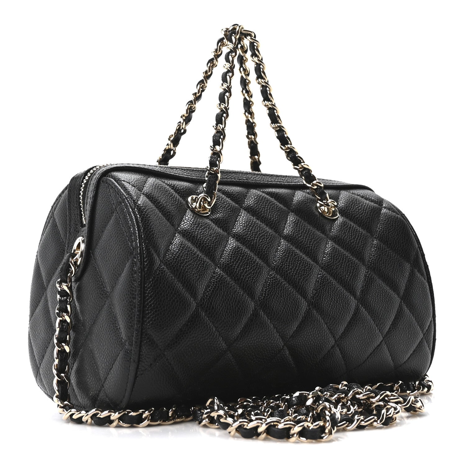 Chanel Caviar Quilted Barrel Purse With Chain  Black 3 of 11