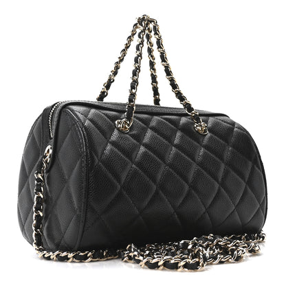Chanel Caviar Quilted Barrel Purse With Chain  Black 3 of 11