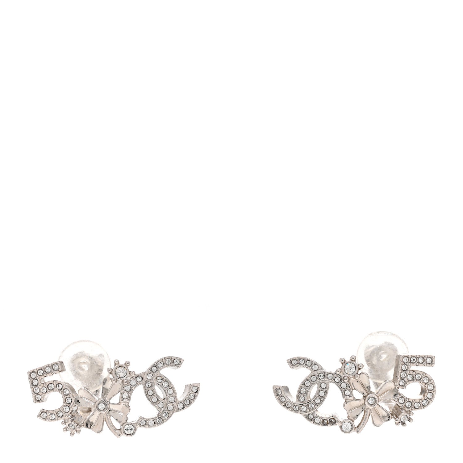 Chanel Crystal Star 5 CC Earrings Silver 1 of 5