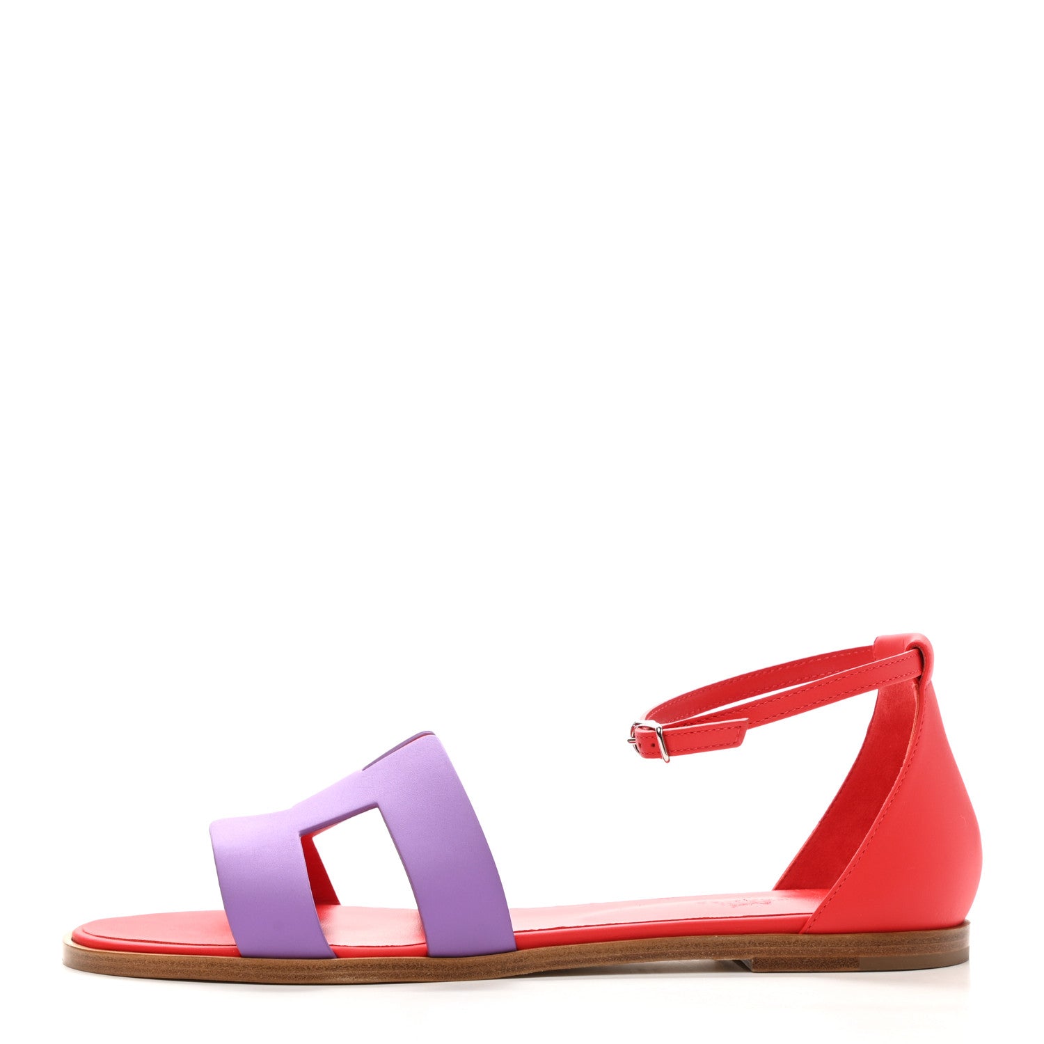 Hermes Calfskin Santorini Sandals 41 Violet Parme Rouge 1 of 9