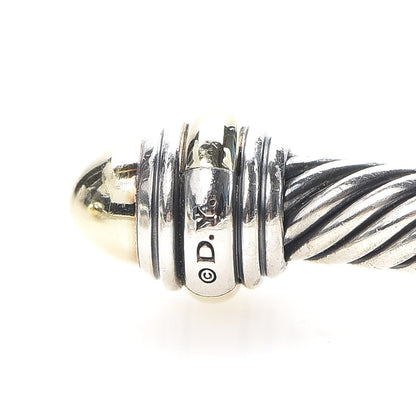 David Yurman Sterling Silver 14K Yellow Gold 5mm Cable Classics Dome Bracelet 5 of 6