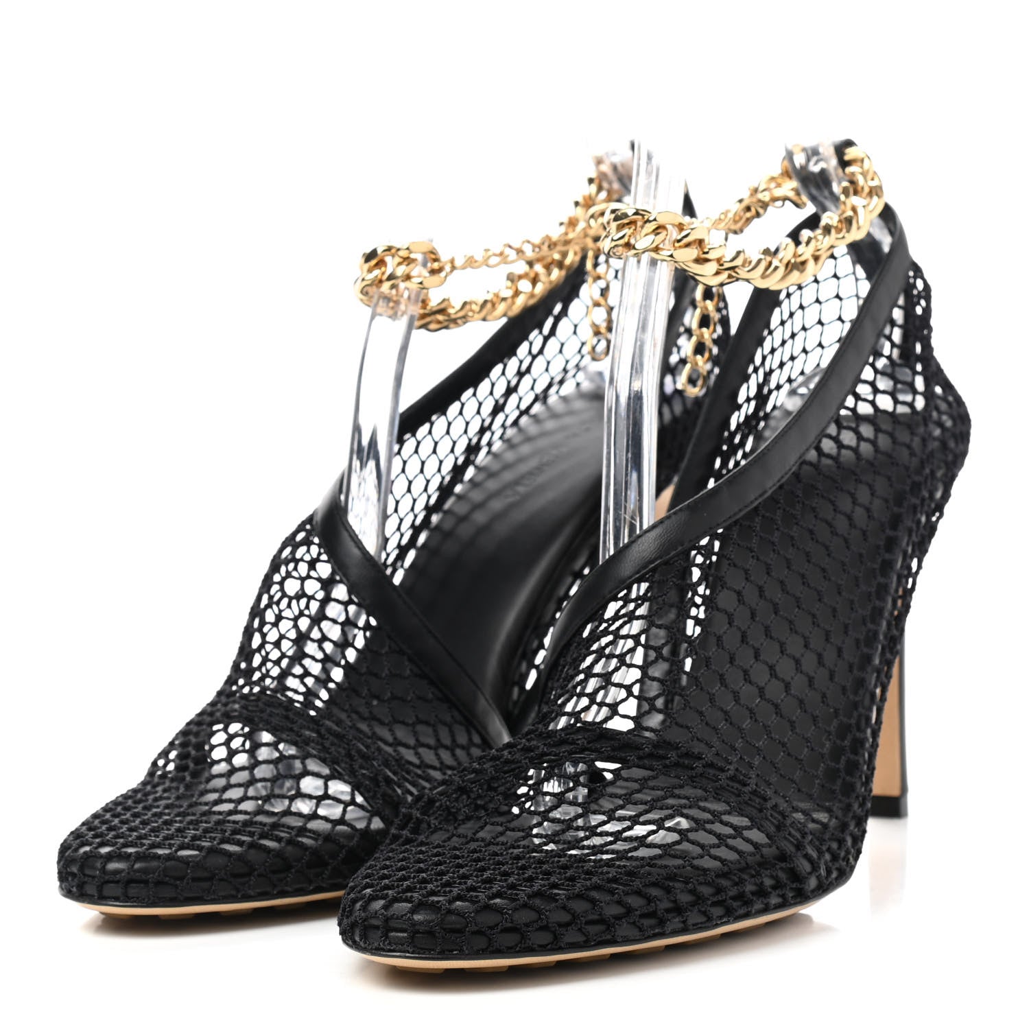 Bottega Veneta Mesh Nappa Chunky Chain Sandals 40.5 Black 3 of 7