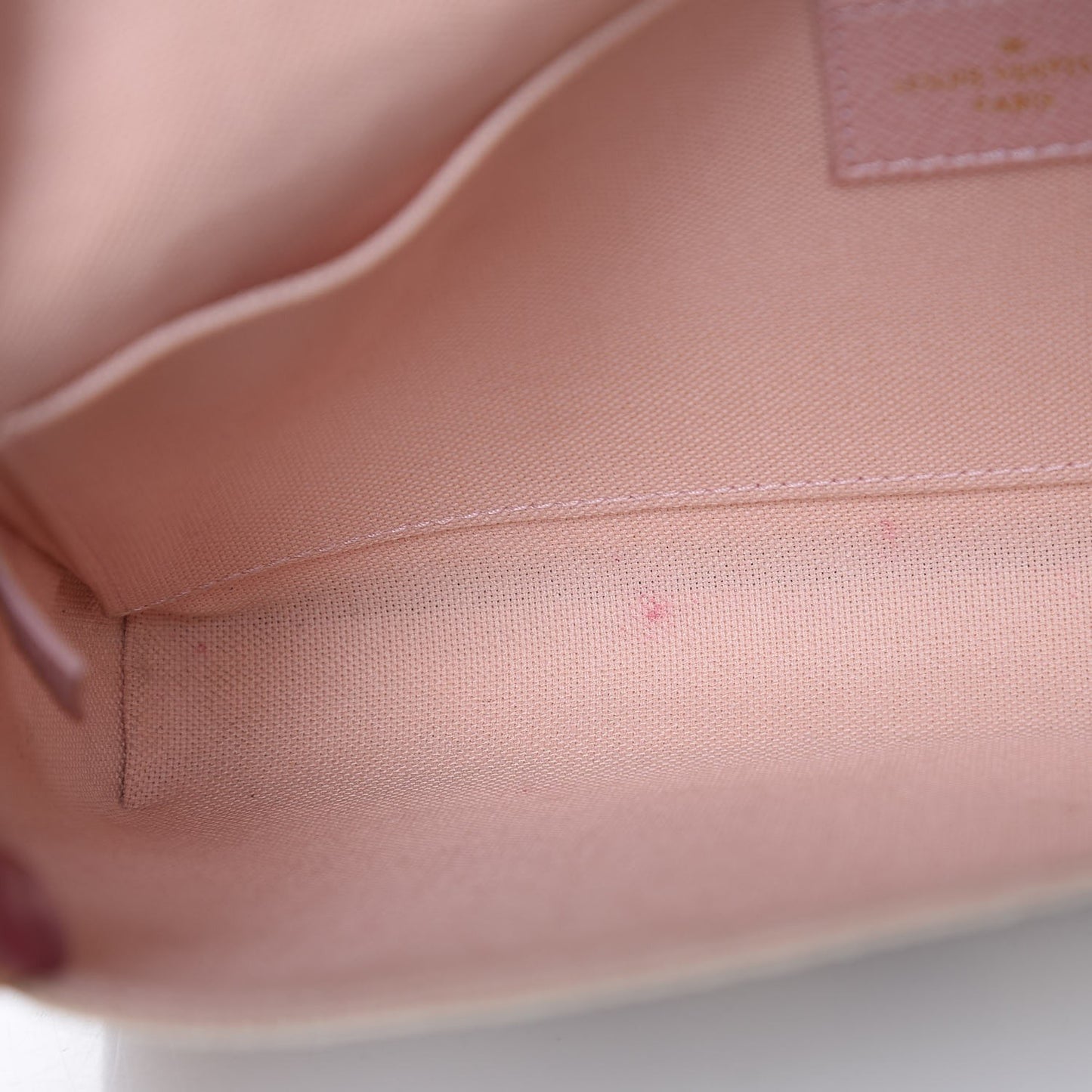 Damier Azur Pochette Felicie Chain Wallet Rose Ballerine