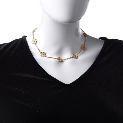 Van Cleef & Arpels 18K Yellow Gold 10 Motifs Vintage Alhambra Necklace 2 of 5