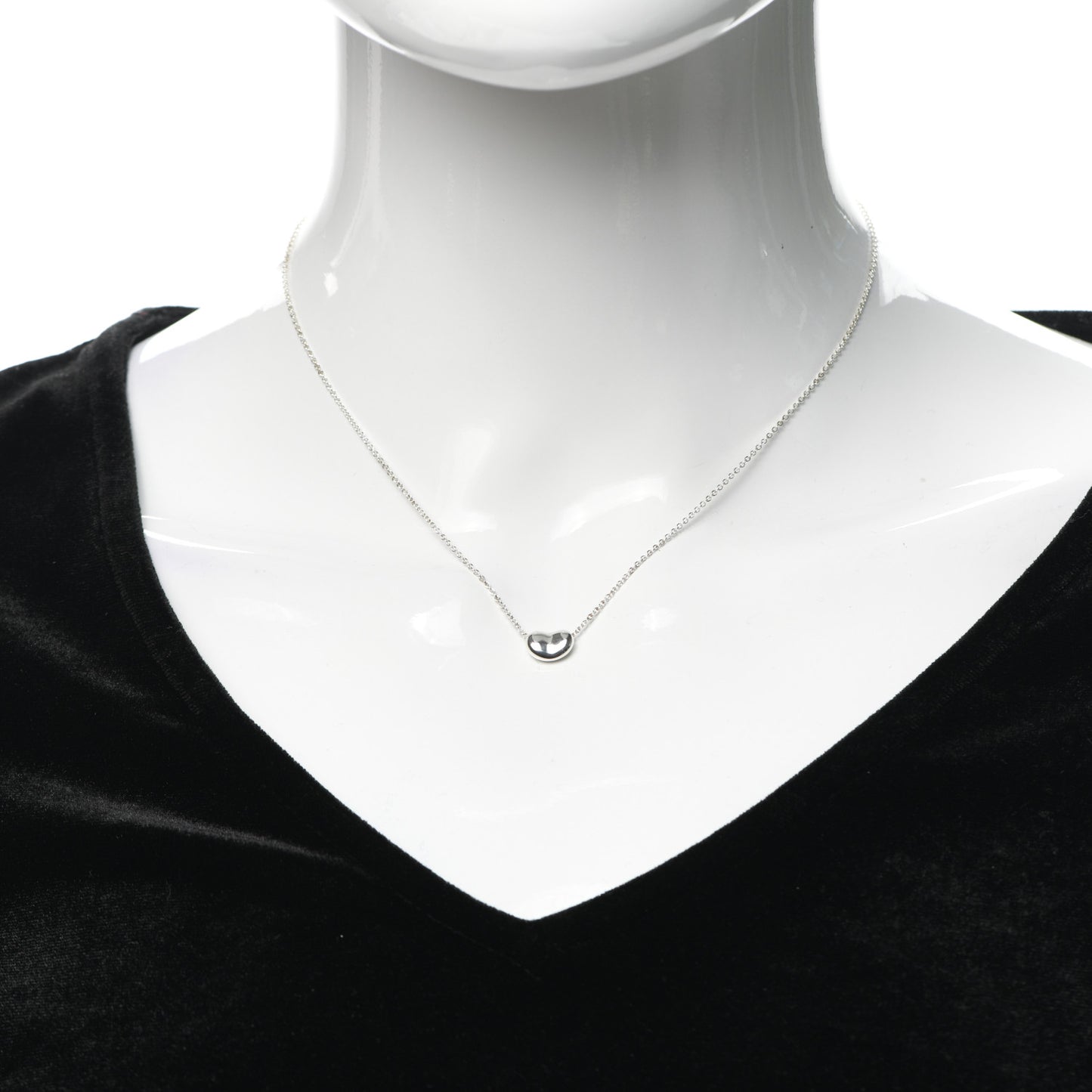 Sterling Silver 9mm Elsa Peretti Bean Pendant Necklace