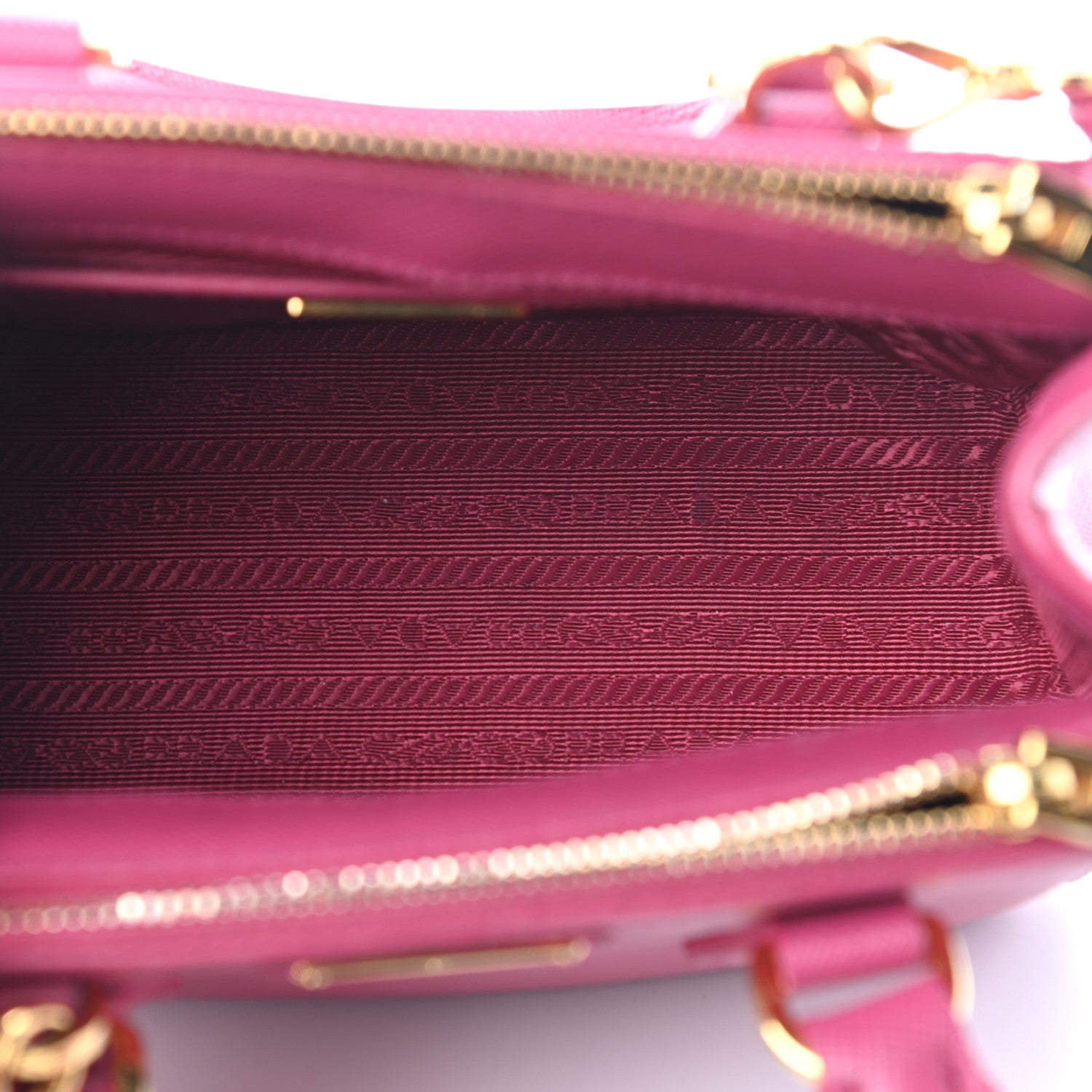 Prada Saffiano Lux Micro Galleria Double Zip Tote Fuxia 7 of 8