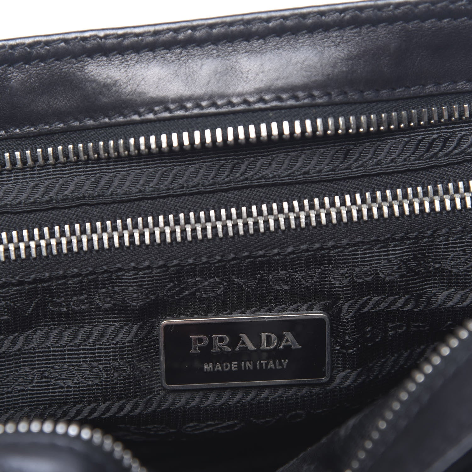 Prada Soft Calfskin Nylon Buckle Shoulder Bag Black 6 of 15