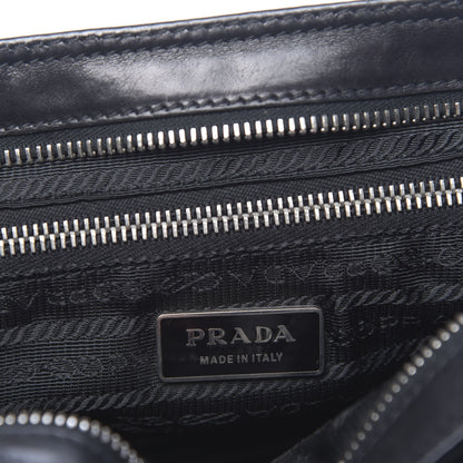 Prada Soft Calfskin Nylon Buckle Shoulder Bag Black 6 of 15