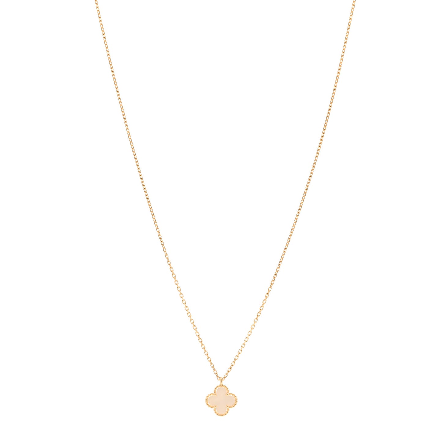 18K Yellow Gold Mother of Pearl Sweet Alhambra Pendant Necklace