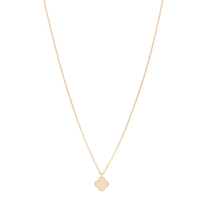 Van Cleef & Arpels 18K Yellow Gold Mother of Pearl Sweet Alhambra Pendant Necklace 1 of 5