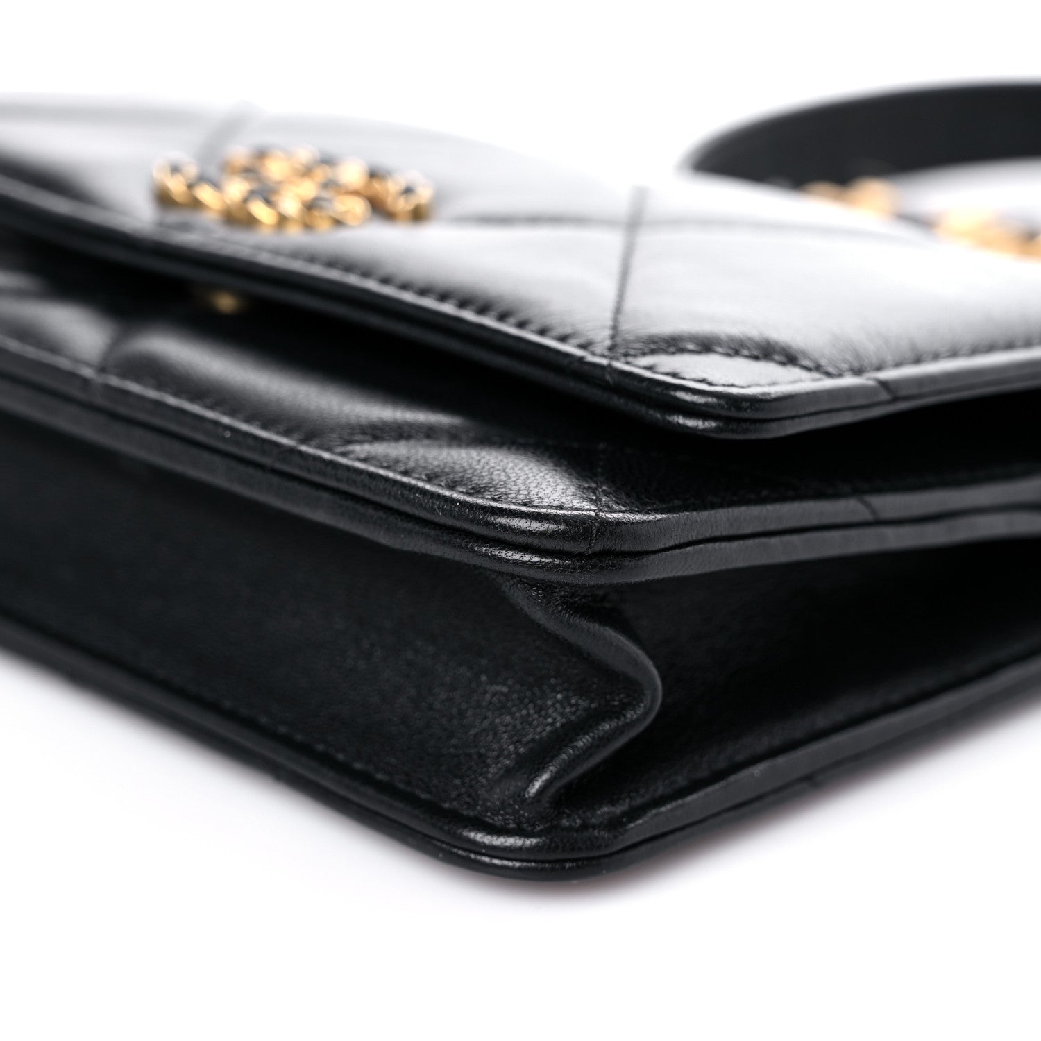 Chanel Lambskin Quilted Chanel 19 Wallet On Chain WOC Black 10 of 16