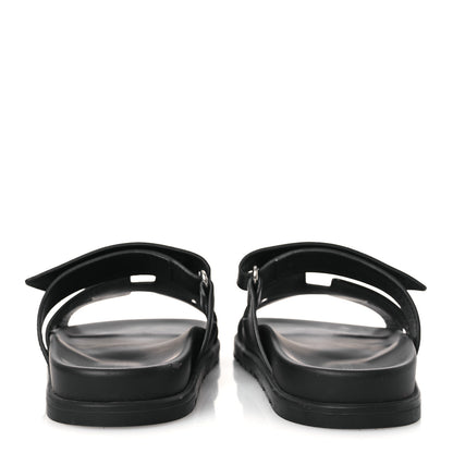 Hermes Calfskin Womens Chypre Sandals 38 Black 6 of 13