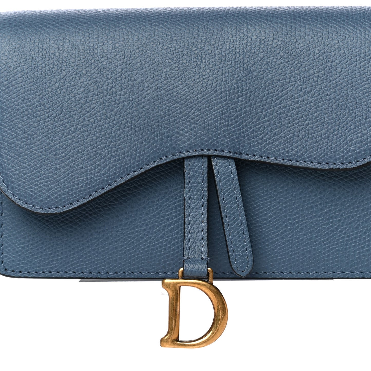Grained Calfskin Saddle Belt Bag Denim Blue
