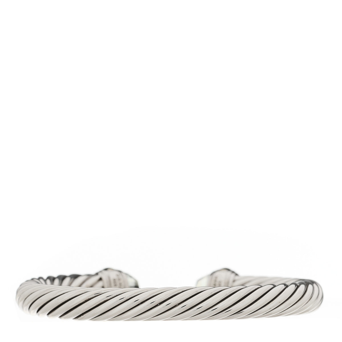 Sterling Silver 14K Yellow Gold Prasiolite 7mm Cable Classics Bracelet